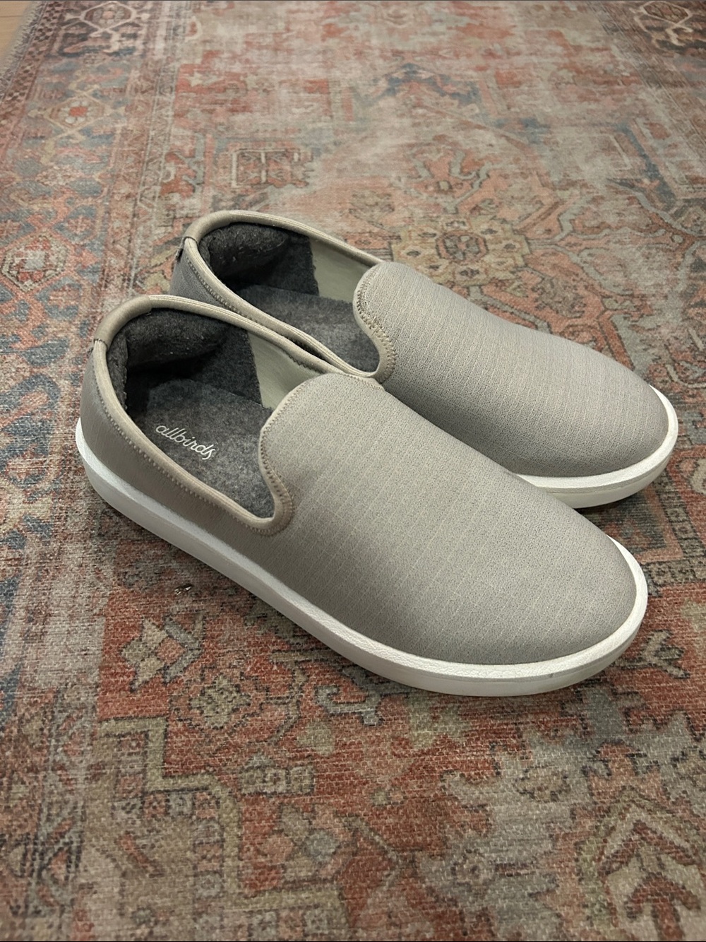 allbirds women’s Slip-On lounger — Light Gray with White Sole
